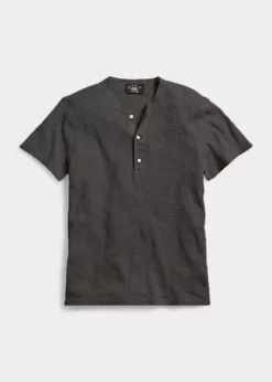 T-shirt Col Tunisien En Nid D'abeille