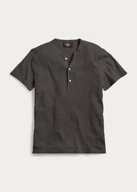 T-shirt Col Tunisien En Nid D'abeille 3 T-shirt Col Tunisien En Nid D'abeille