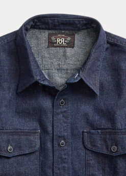 Chemise Workwear En Denim De Coton Et Lin Indigo -Promos Chemises Décontractées Boutique s7 1445056 alternate16