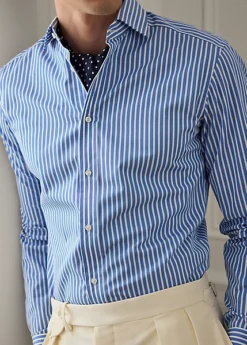 Chemise En Popeline Rayée -Promos Chemises Décontractées Boutique s7 1455424 alternate4