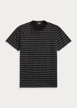 T-shirt Rayé à Col Rond En Jersey