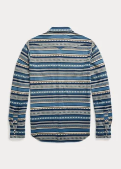 Chemise Western Cintrée Jacquard Indigo -Promos Chemises Décontractées Boutique s7 1484916 alternate15