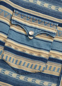 Chemise Western Cintrée Jacquard Indigo -Promos Chemises Décontractées Boutique s7 1484916 alternate17