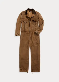 Combinaison En Toile à Col En Moleskine