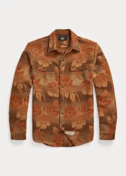 Chemise Workwear à Motif Jacquard Fleuri