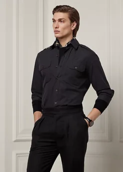 Chemise En Popeline Suédée