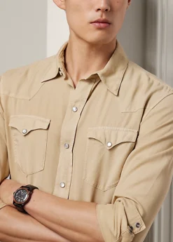 Chemise Western En Sergé 12 Chemise Western En Sergé -Promos Chemises Décontractées Boutique s7 1485826 alternate4