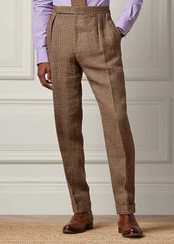 Pantalon Gregory Fait Main Lin écossais -Promos Chemises Décontractées Boutique s7 1485865 alternate1