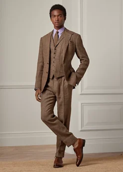 Pantalon Gregory Fait Main Lin écossais