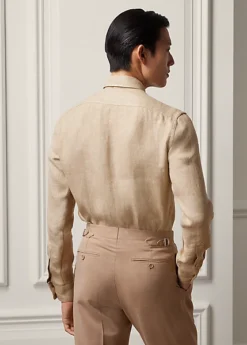 Chemise Texturée En Sergé De Lin -Promos Chemises Décontractées Boutique s7 1485877 alternate3