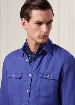 Chemise En Dobby De Lin Texturé -Promos Chemises Décontractées Boutique s7 1486232 alternate4