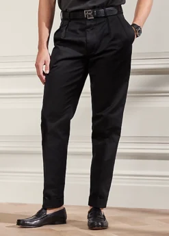 Pantalon En Sergé De Lin Et Coton -Promos Chemises Décontractées Boutique s7 1486259 alternate1