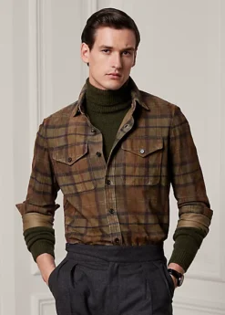 Veste-chemise à Motif écossais En Daim