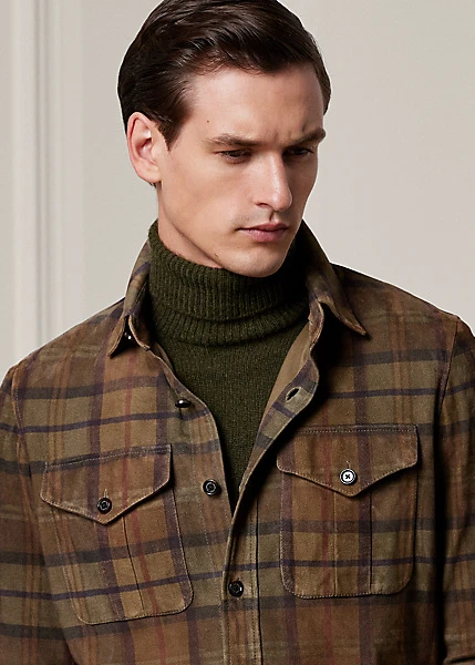 Veste-chemise à Motif écossais En Daim 7 Veste-chemise à Motif écossais En Daim – Image 5