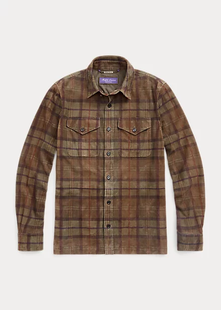 Veste-chemise à Motif écossais En Daim 4 Veste-chemise à Motif écossais En Daim – Image 2