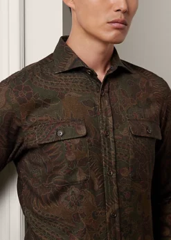 Chemise à Motif Cachemire En Laine -Promos Chemises Décontractées Boutique s7 1495125 alternate4