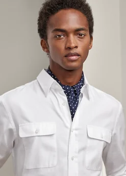 Chemise En Sergé à Chevrons -Promos Chemises Décontractées Boutique s7 1495532 alternate4