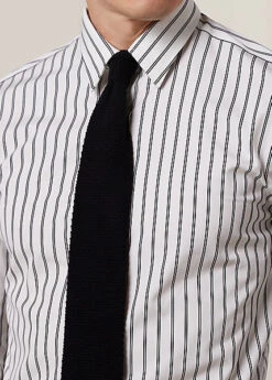 Chemise Faite Main Rayée En Popeline -Promos Chemises Décontractées Boutique s7 1495547 alternate4