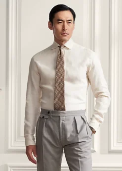 Chemise En Sergé De Lin Gratté