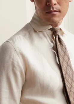 Chemise En Sergé De Lin Gratté -Promos Chemises Décontractées Boutique s7 1502381 alternate4