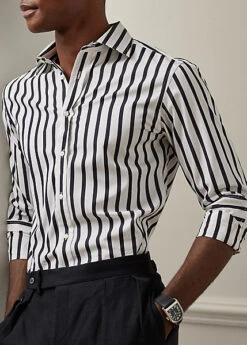 Chemise Rayée En Popeline -Promos Chemises Décontractées Boutique s7 1502449 alternate4