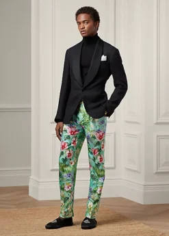 Pantalon Fait Main En Soie Botanique