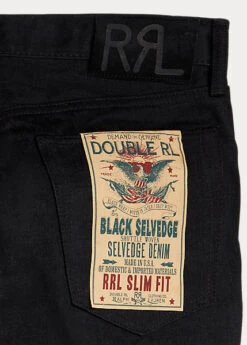 Jean Slim Noir à Lisière Selvedge -Promos Chemises Décontractées Boutique s7 334968 alternate18
