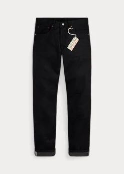Jean Slim Noir à Lisière Selvedge