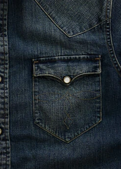 Chemise Western Cintrée En Denim -Promos Chemises Décontractées Boutique s7 375597 alternate2